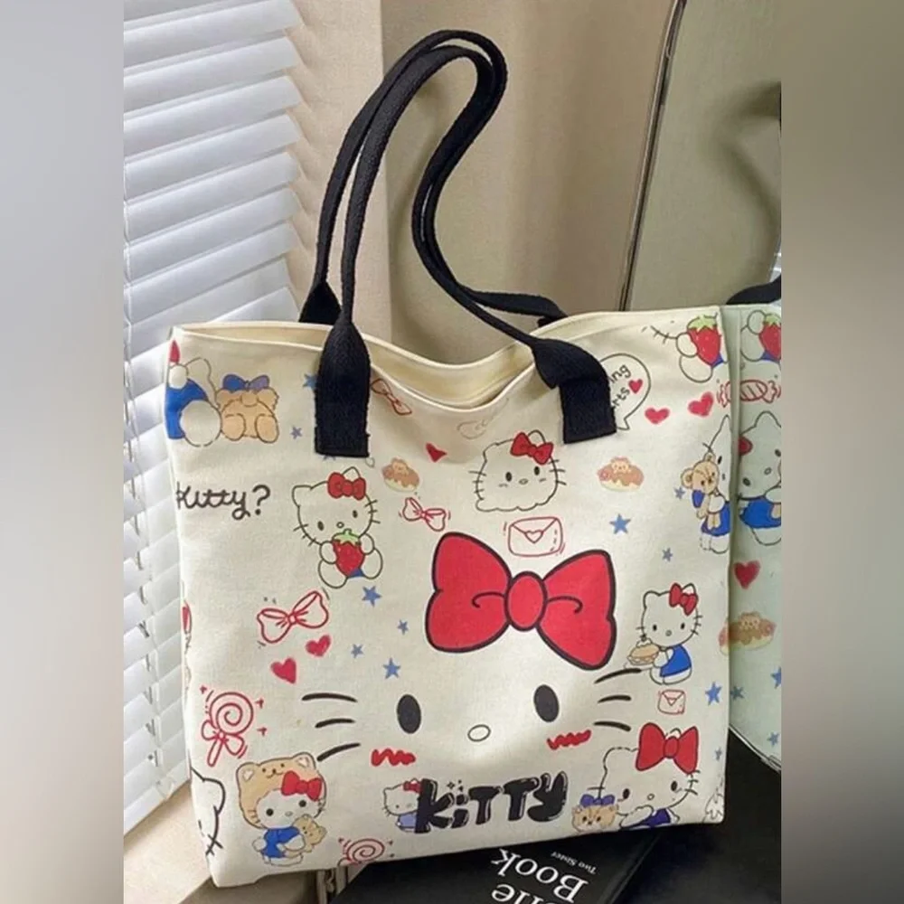 ❤️❤️SANRIO MYSTERY BUNDLE w/ Hello Kitty Canvas Zippered Closure Tote Bag